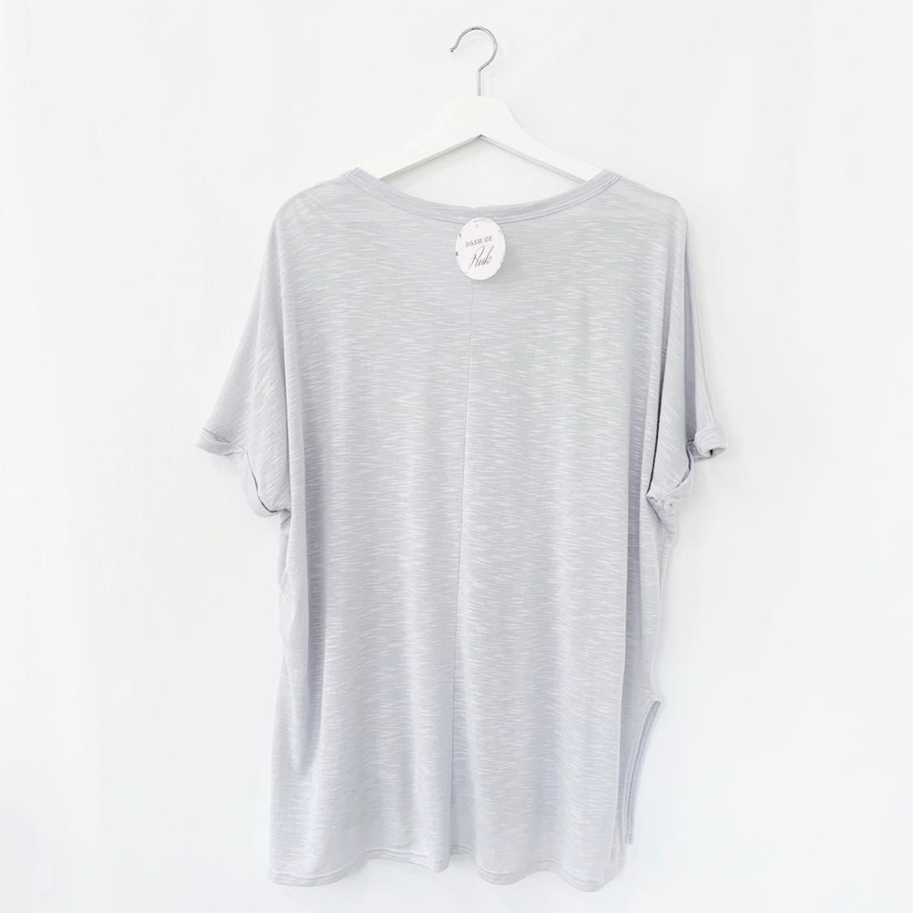 ‘Be Yourself’ Oversized Basic Tee Grey - Picture 5 of 7